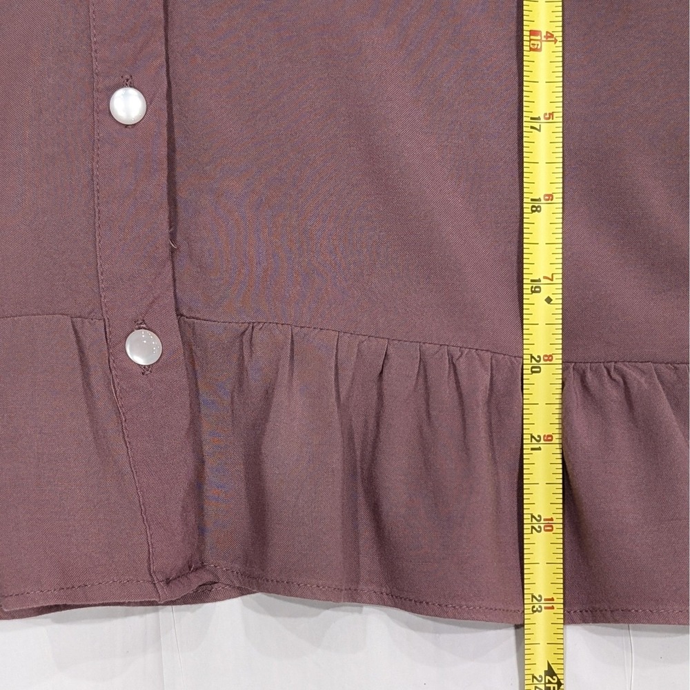 Disney Her Universe Snow White Top Mauve Empire Waist Peplum Smocked Embroidered - Picture 6 of 10